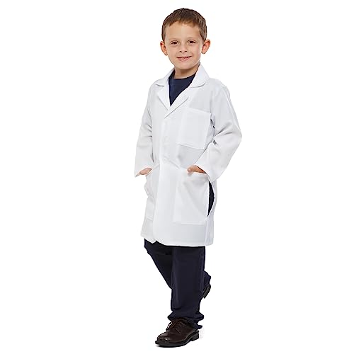 Dress Up America 856-S Unisex-Doktor-Laborkittel für Kinder, Weiß, Größe 4-6 Jahre (Taille: 71-76 Höhe: 99-114 cm)