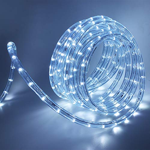 XUNATA 220V-240V LED Lichterschlauch Licht Leiste 36LEDs/m IP65 Wasserdicht Schlauch Seil Lichter für Innen Außen Garten Party Weihnachten Deko（Weiß，7M)
