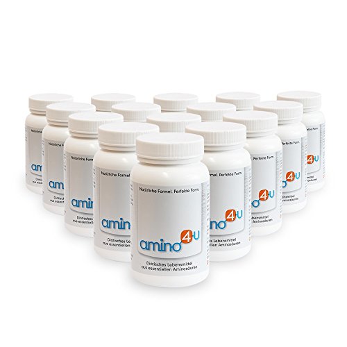 Amino4U Set Sparpaket alle 8 essentiellen Aminosäuren Muskelaufbau 15 x 120g Dose