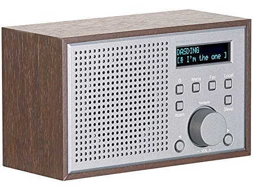 auvisio Internetradios: WLAN-Internetradio mit Holzdesign-Gehäuse, 2 Weckzeiten & App, 10 Watt (WLAN Radiowecker)