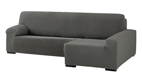 Eysa Cora bielastisch Sofa überwurf Chaise Longue rechts, frontalsicht, Farbe 06-grau, Polyester-Baumwolle, 39 x 35 x 19 cm