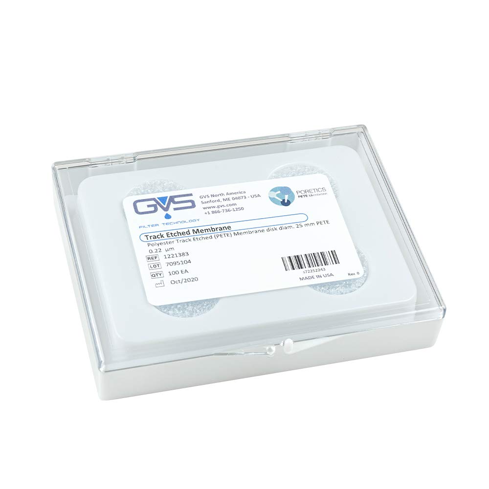 GVS Filter Technology, Filter Disc, PETE Membran, 0.2µm, 25mm, 100/pk