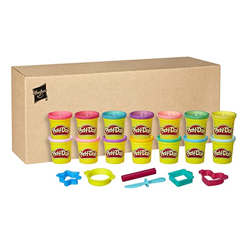 Play-Doh 14er-Pack Glitzerknete und Pastellknete, 84g-Dosen