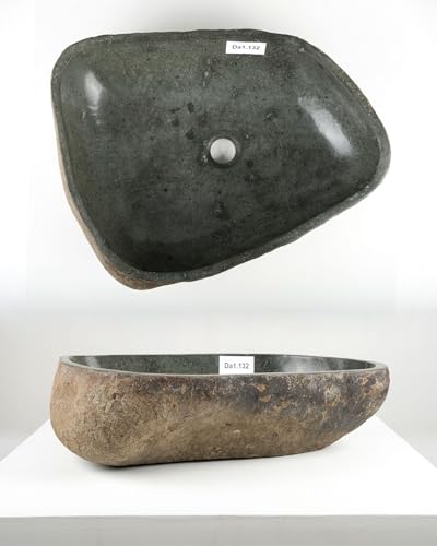 60 cm ovales Naturstein Waschbecken in grau von WOHNFREUDEN - Mit Unikatauswahl