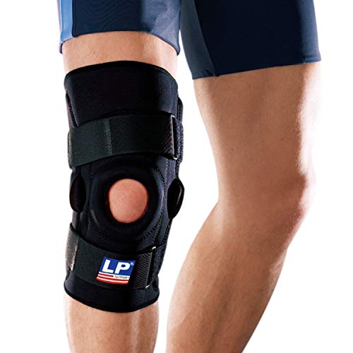 LP Support Knie-Orthese - Knieschiene 710 mit Gelenkschienen - Knie-Stütze - Größe: XS - XXXL, Größe:S, Farbe:schwarz