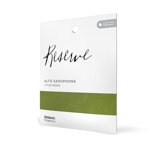 D'Addario Woodwinds Organic Reserve Blätter für Altsaxophon, einzeln versiegelt, Stärke 2,0, 3 Stück