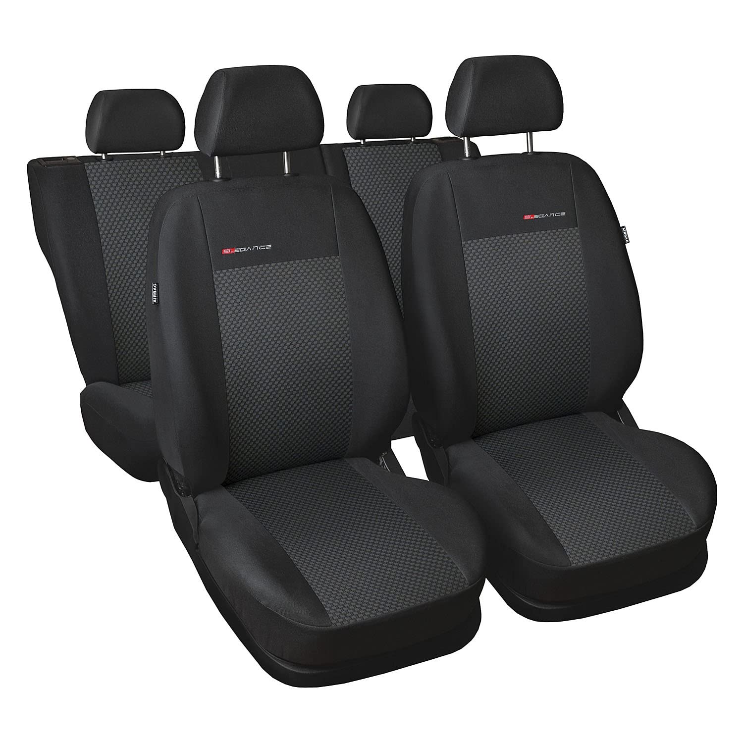 Sitzbezüge Autositzbezug Komplettset 5-Sitze, Universal Polyester Grau, Elegance, kompatibel mit Volkswagen VW Tiguan 5-Sitze