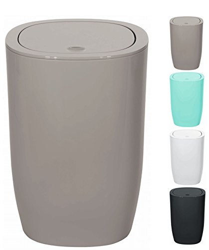 Spirella Design Kosmetikeimer Pure Treteimer Schwingdeckeleimer Abfallbehälter mit Schwingdeckel 5 Liter (ØxH): 17 x 25 cm Taupe