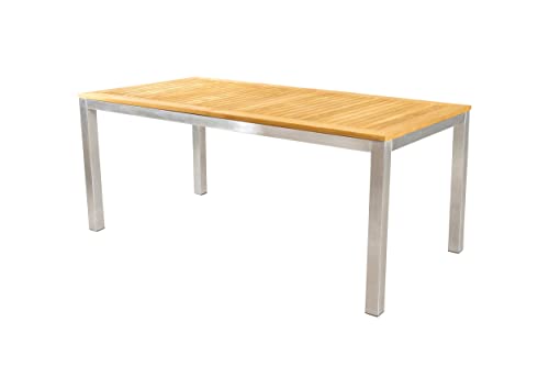 LC Garden »Steelado« Esstisch Edelstahl/Teak 160x90cm Esstisch Gartentisch Terrassentisch