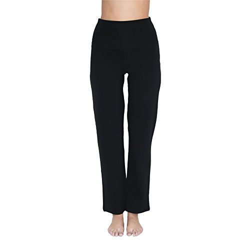 Leela Cotton Damen Yoga-Hose Bio-Baumwolle/Elasthan, Schwarz, Gr. XL