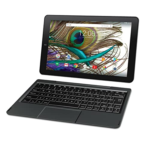RCA Viking Pro 25,4 cm (10 Zoll) 2-in-1 Tablet 32 GB Quad Core Charcoal Laptop Computer mit Touchscreen und abnehmbarer Tastatur Android 6.0