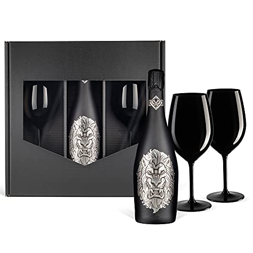 Geschenkset: Löwe Sekt mit 2 Champagner-Gläsern