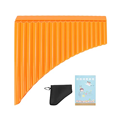 Les-Theresa ABS Panflöte, 16 Pfeifen C-Schlüssel mit Kartontragetasche für Kinder Erwachsene Anfänger Lehrpersonal(Orange)