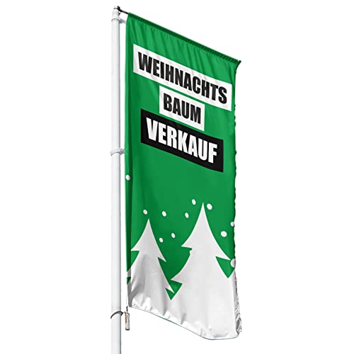 100 x 300 cm | Weihnachtsbaum Verkauf Fahne, Hissflagge, Hochfahne, Werbefahne (4134)