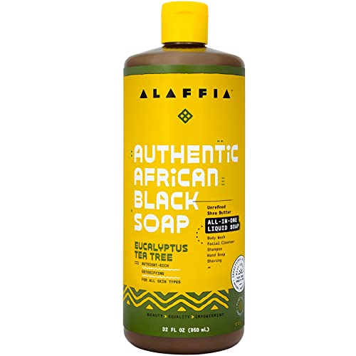 Alaffia - Authentic African Black Soap, Eucalyptus Tea Tree - 32 oz by Alaffia