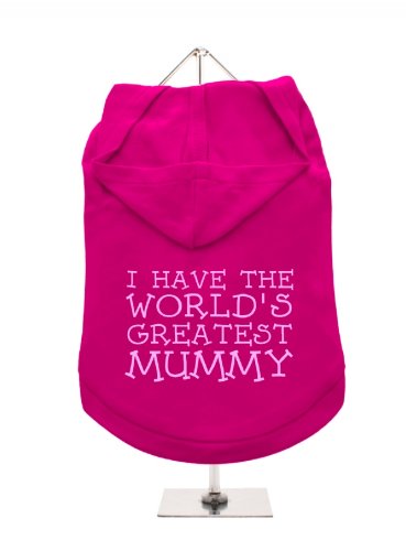 "Mütter Tag: Worlds Greatest Mummy" UrbanPup Hunde-Hoodie Hoodie (Fuchsia/Pink)