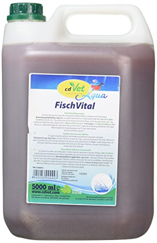 cdVet Naturprodukte FischVital 5000 ml - optimale Wasserqualität - Neubesatz von Fischen - gesundes + darmfreundliches Milieu - in Aquarien + Teichanlagen - bei Problembeständen + Infektionsdruck -