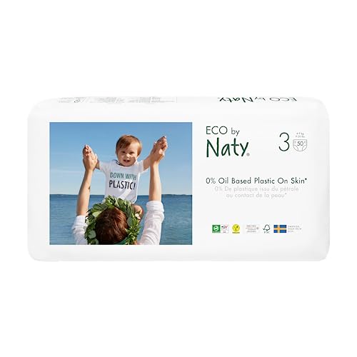 Eco by Naty Baby Öko Windeln - umweltfreundliche Premium-Bio Windeln aus pflanzenbasierten Materialien, ideal für empfindliche Babyhaut