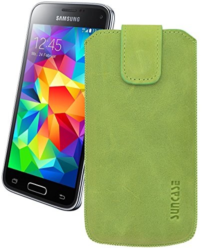 Suncase Original Tasche für Samsung Galaxy S5 / S5 Neo Leder Etui Handytasche Ledertasche Schutzhülle Case Hülle mit Zieh-Lasche