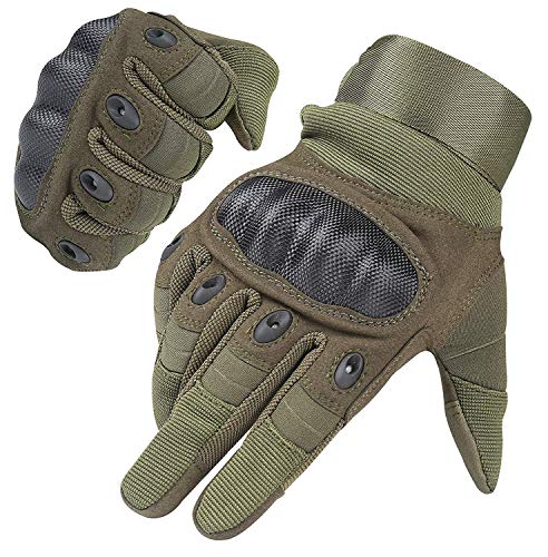 HIKEMAN Handschuhe für Männer und Frauen Touch Screen Hart Knuckle Handschuhe für Outdoor Sport und Arbeit geeignet für Radfahren Motorrad Wandern Klettern Lumbering Heavy Industry(Army Green,XXL)