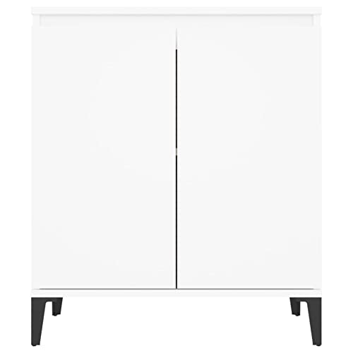 Susany Sideboard mit 2 Türen, Kommode Anrichte Mehrzweckschrank Schrank Spanplatte Weiß 60x35x70 cm