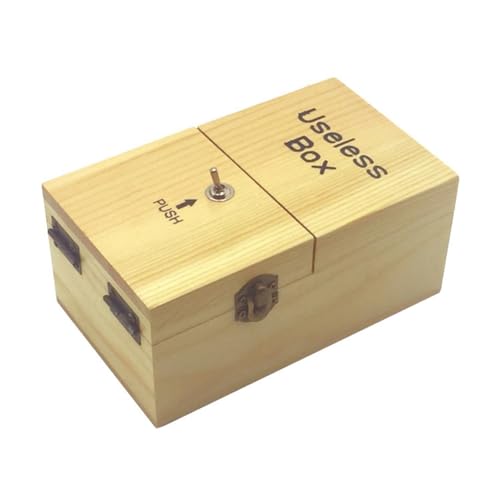RIVNN Eine Nutzlose Box Voller Überraschungen, Nutzlose Holzkiste, Komplett Zusammengebautes Spielzeug für Erwachsene und Kinder, Einfach zu Bedienen, Holzfarbe
