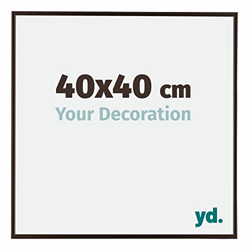 yd. Your Decoration - Bilderrahmen 40x40 cm - Bilderrahmen aus Kunststoff mit Acrylglas - Antireflex - Ausgezeichneter Qualität - Antrazit - Fotorahmen - Evry