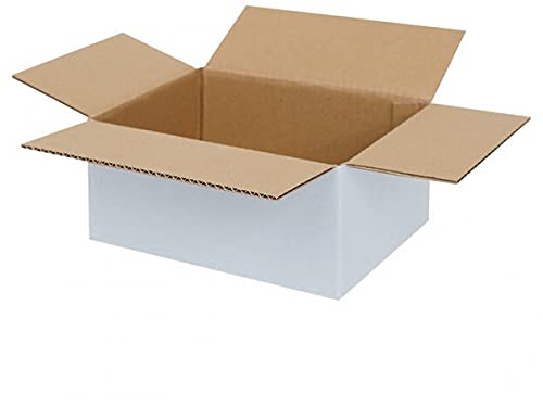 Faltkartons 200x150x90 mm weiß | Versandkartons - Faltkartons in weiss | Karton - DHL Päckchen für Versand | Menge wählbar (25-1000 Stück) (500)