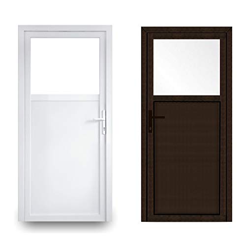 EcoLine Nebentür - Nebeneingangstür - Tür - 2-Fach, 1/3 Glas, 2/3 Füllung, außenöffnend innen: weiß/außen: Dark Oak BxH: 900 x 1900 mm DIN Rechts