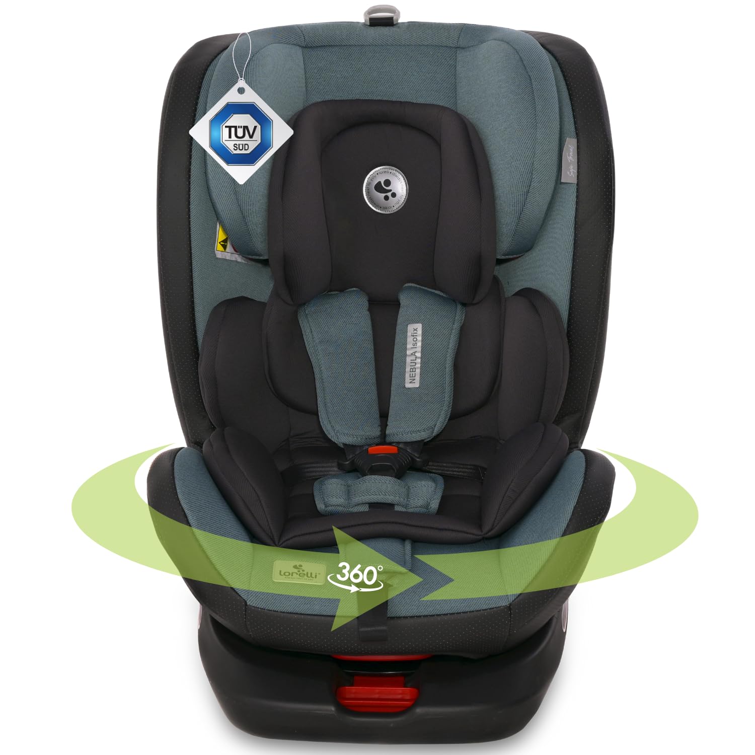 Lorelli Auto Kindersitz Nebula, mitwachsender Autositz mit Isofix - Gruppe 0+/1/2/3 (0-36 kg), Babysitz, einstellbare Kopfstütze in 8 Positionen, 360 Grad drehbar, 5-Punkt-Sicherheitsgurt, blau