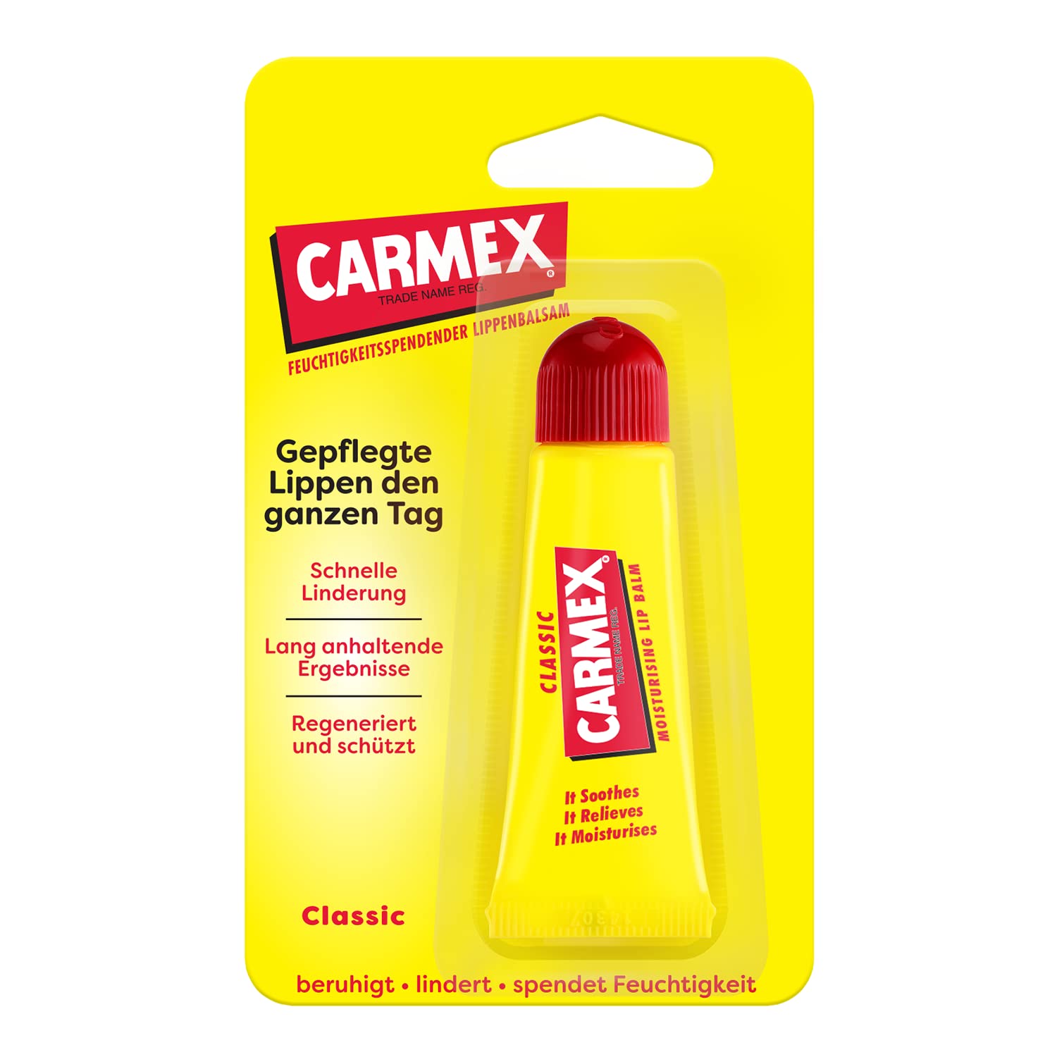 Carmex Classic Lippenbalsam Tube (12er Pack) - der original medizinische Lippenbalsam – feuchtigkeitsspendend, schützend und beruhigend für trockene und rissige Lippen