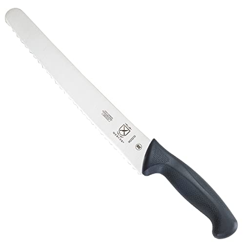Mercer Culinary M23210 Millennia Wide Wavy Edge Bread Knife, 10-Inch, Black