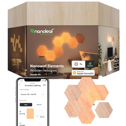 Nanoleaf Elements Wood Look Hexagons Starter Kit (7 Panels)