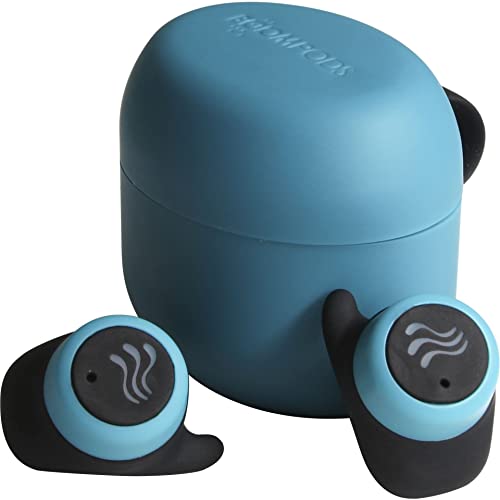 Boompods Soundwave True Wireless Bluetooth Kopfhörer, kabellose Ohrhörer,TWS In-Ear Sport Kopfhörer mit Mikrofon, IPX6 Schutz Ear Buds, bis zu 30 Std. Spielzeit, Blau
