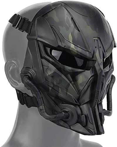 Airsoft-Maske Taktischer Vollgesichtsschutz Einstellbare Maske mit PC-Linse, geeignet für Airsoft-Jagd CS-Spiel Cosplay Kostümparty und andere Outdoor-Aktivitäten