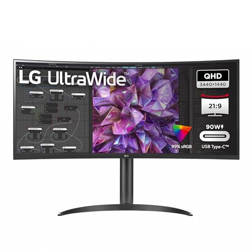 LG 34WQ75X-B.AEU IPS 21:9 UltraWide™ Monitor 34" (86,72 cm), TFT-LCD Aktiv Matrix mit White LED Backlight, Anti-Glare, Schwarz