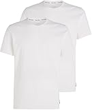 Calvin Klein Herren T-Shirts Kurzarm Crew Neck Rundhalsausschnitt, Weiß (White), XL