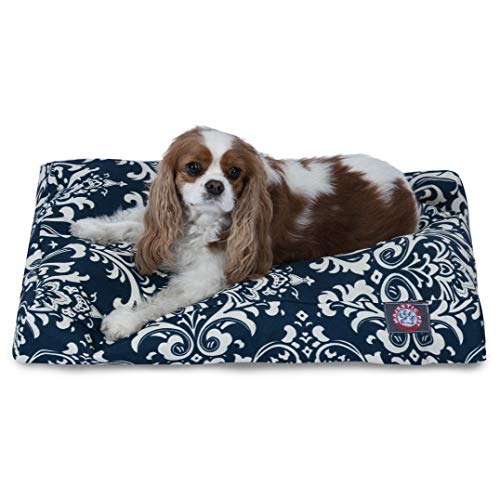 Majestic Pet Products Hundebett, rechteckig, für drinnen und draußen, mit abnehmbarem waschbarem Bezug, Marineblau
