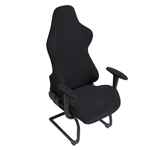 Btsky Gaming-Stuhlhussen, ergonomisch, dehnbar, für Büro- und Computerstuhl, auch für Liegesessel, Rennstil, Schwarz (Stühle nicht enthalten)