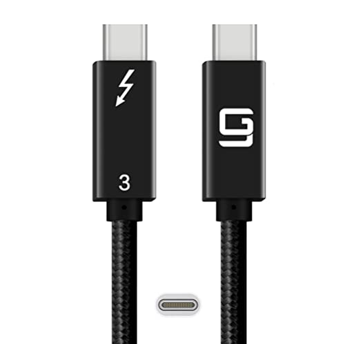 GodSpin Thunderbolt 3-Kabel [Zertifikat] (40 Gbit/s) 100 W (kompatibel mit USB-C) 6 Fuß Nylon geflochten, Typ C 4k oder 5k bei 60 Hz Schwarz