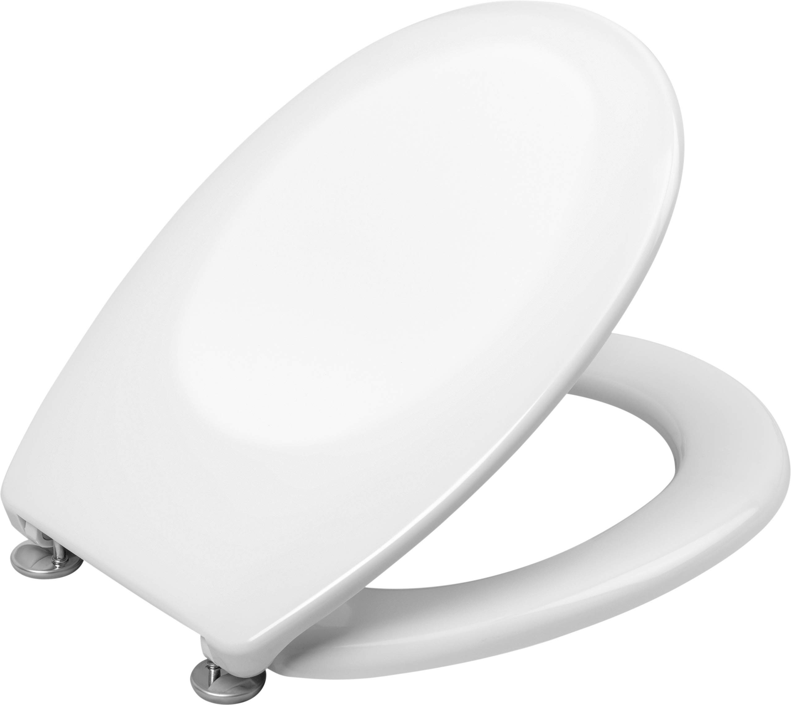 Cornat WC-Sitz "Siros" - Klassisch weißer Look - Pflegeleichter Duroplast - Schlichtes Design passt in jedes Badezimmer / Toilettensitz / Klodeckel / KSSI00