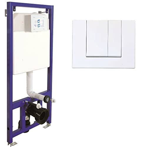 Vorwandelement Unterputz WC Unterputzspülkasten Spülkästen ECO Vorwandspülkasten Montageelement Hängewand Element+Drückerplatte (Drückerplatte 3)