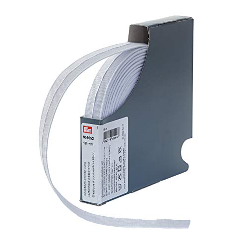 Prym 956052 Knopfloch-Elastic glattes Band 18 mm weiß
