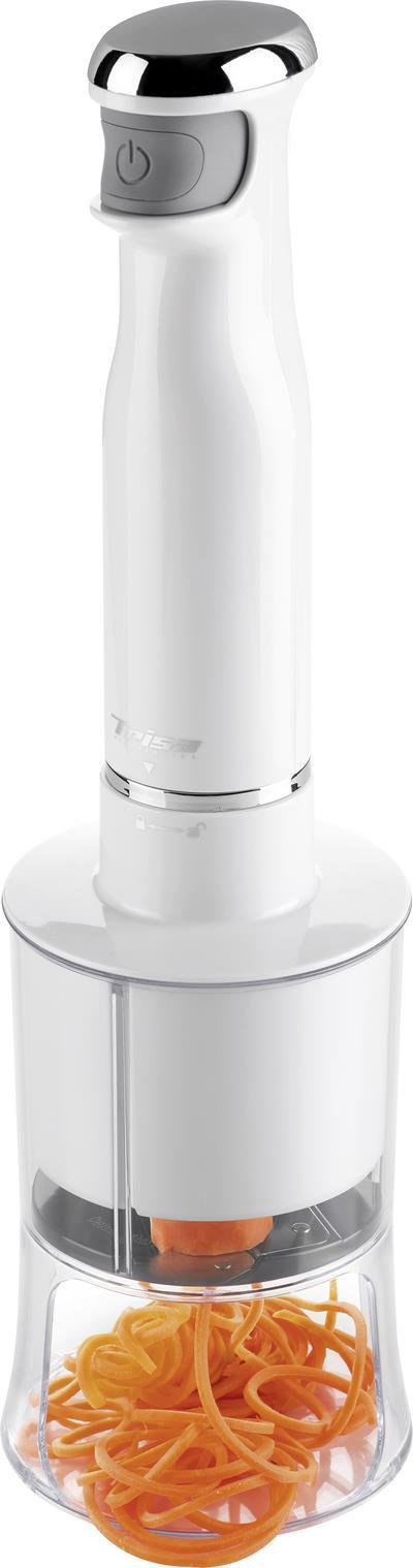 Trisa Spiralizer Stabmixer 600 W mit Stabmixaufsatz, mit Zerkleinereraufsatz Weiß (6705.7012)