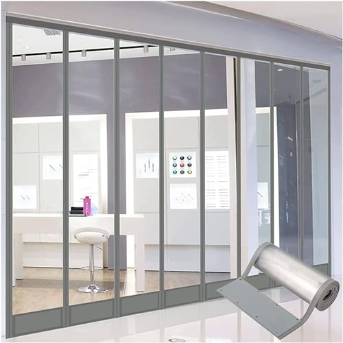 MOXAC Hochleistungs-Kunststoffstreifen-Türvorhang-Set – magnetischer transparenter PVC-Türvorhang – Winddicht, hält warm, wärmeisolierter Trennvorhang,50x210cm/19.69×82.68in