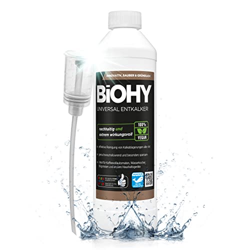 BiOHY Entkalker (500ml Flasche) + Dosierer | Universal Konzentrat für 20 Entkalkungsvorgänge pro Flasche | Kompatibel mit allen Kaffeevollautomaten & Espressomaschinen