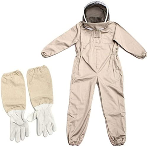 Professional Bee Suit for Men Women, Beekeeping Suit Beekeeper Suit with Glove &Ventilated Hood, Multi-Size Bee Outfit for Backyard and Bee Keeper-L
