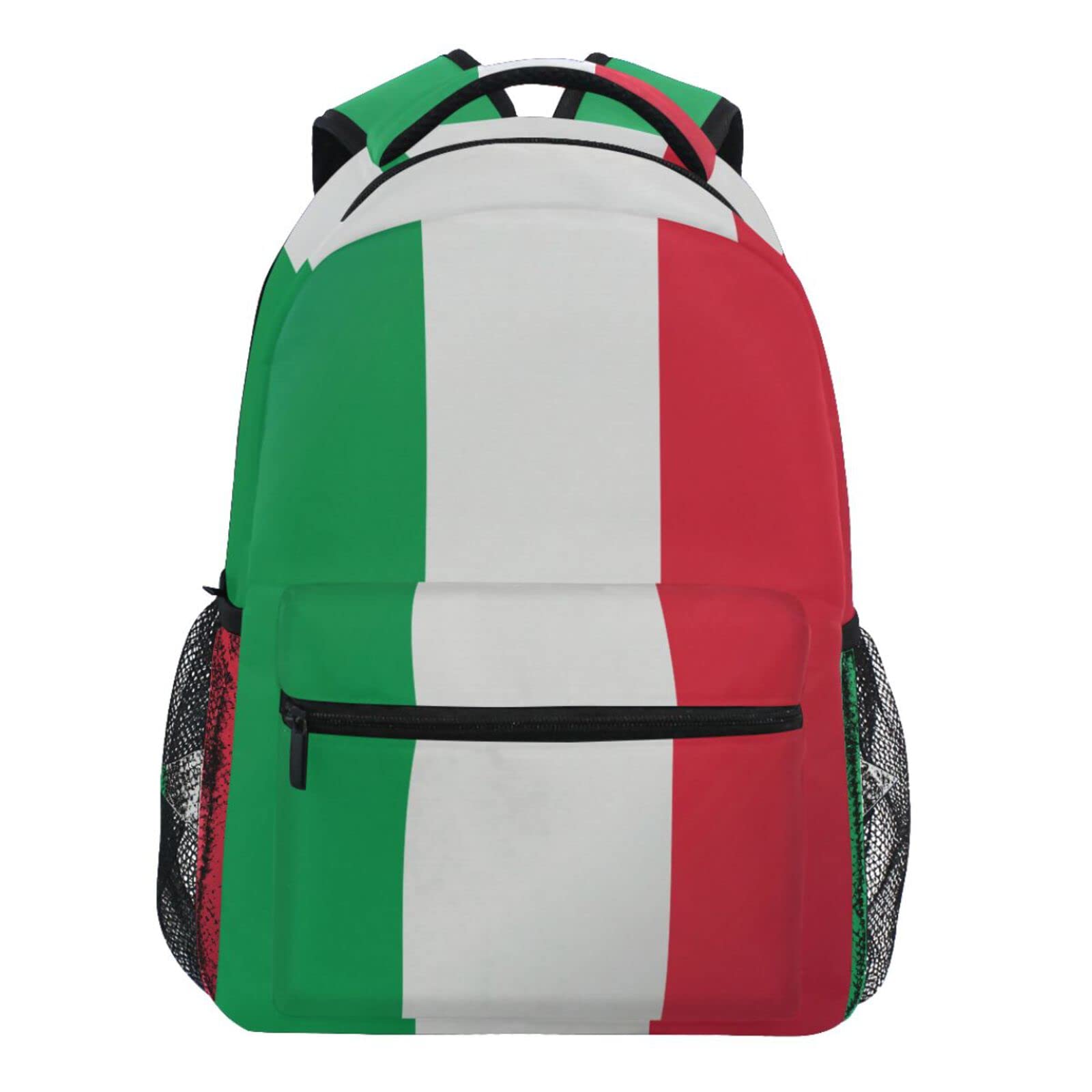 Oarencol Rucksack mit italienischer Flagge, Grün / Weiß / Rot gestreift