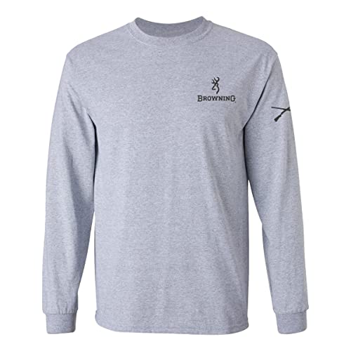 Browning Herren Graphic, Hunting & Outdoor Short & Long Sleeve Tees T-Shirt, Weißschwanz-Flagge (Sportgrau), XX-Large