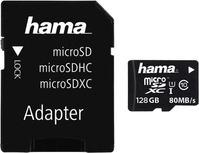 Hama 128GB microSDXC 128GB MicroSDXC UHS-I Klasse 10 Speicherkarte (00124158)